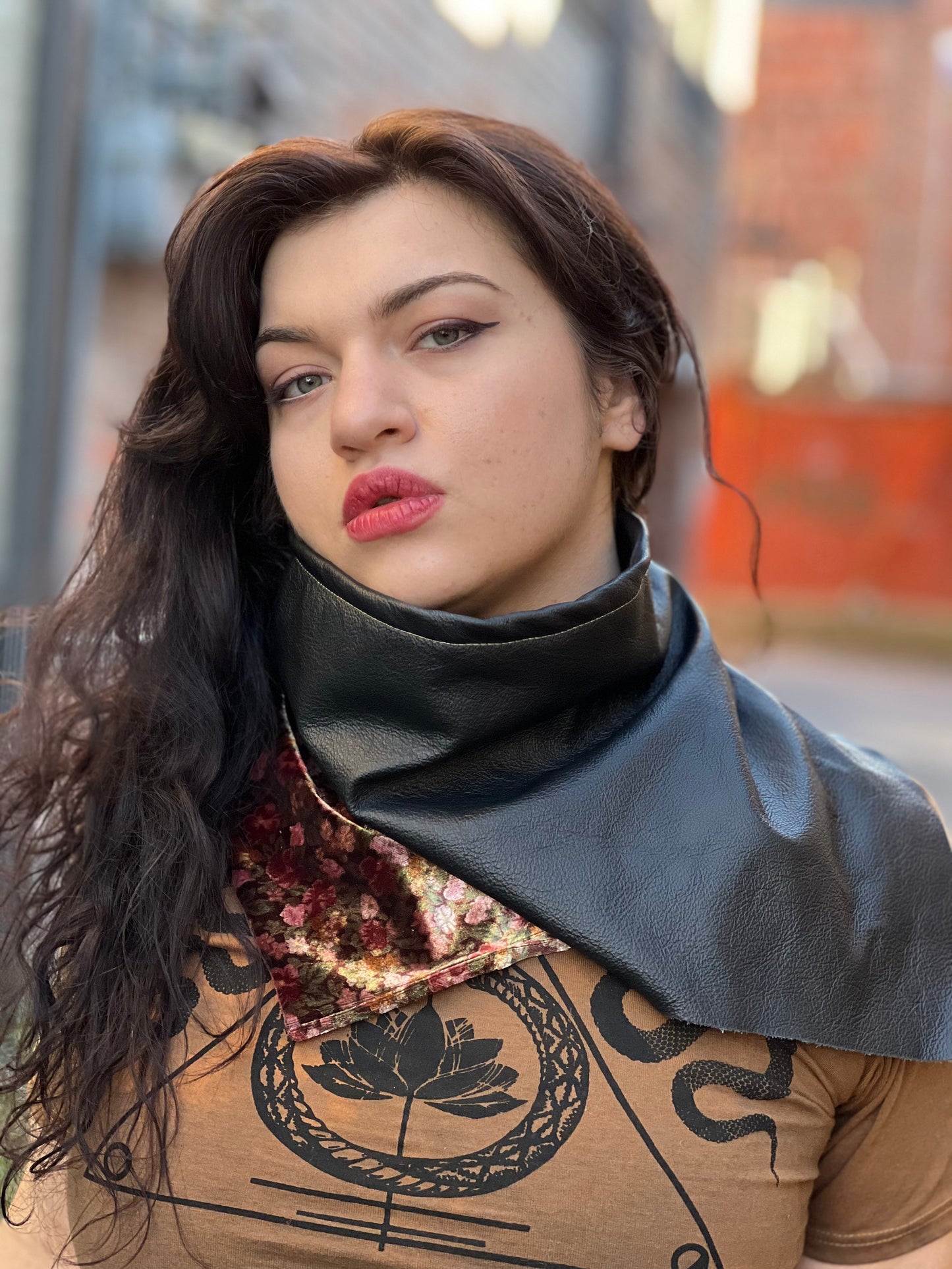 Leather & Velvet Kerchief