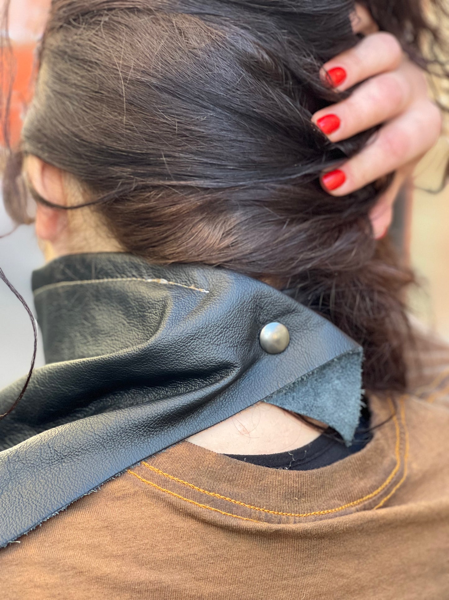 Leather & Velvet Kerchief