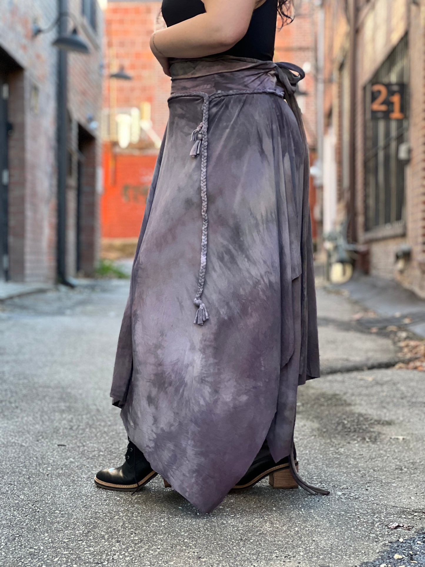 Stormy Plum Handmade Bamboo Maxi Skirt / Dress