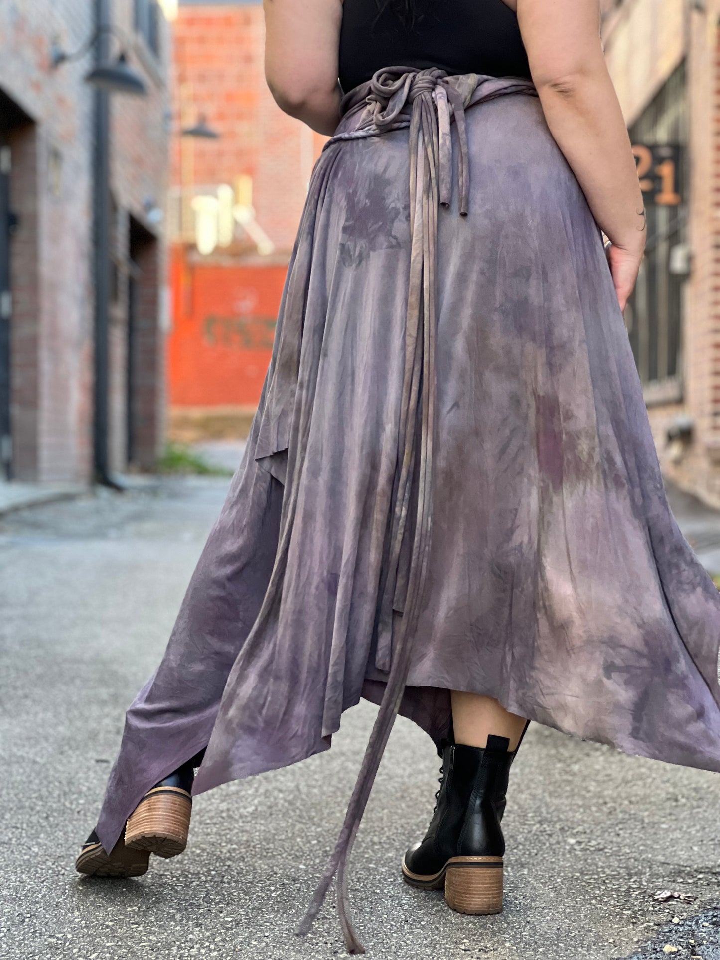 Stormy Plum Handmade Bamboo Maxi Skirt / Dress