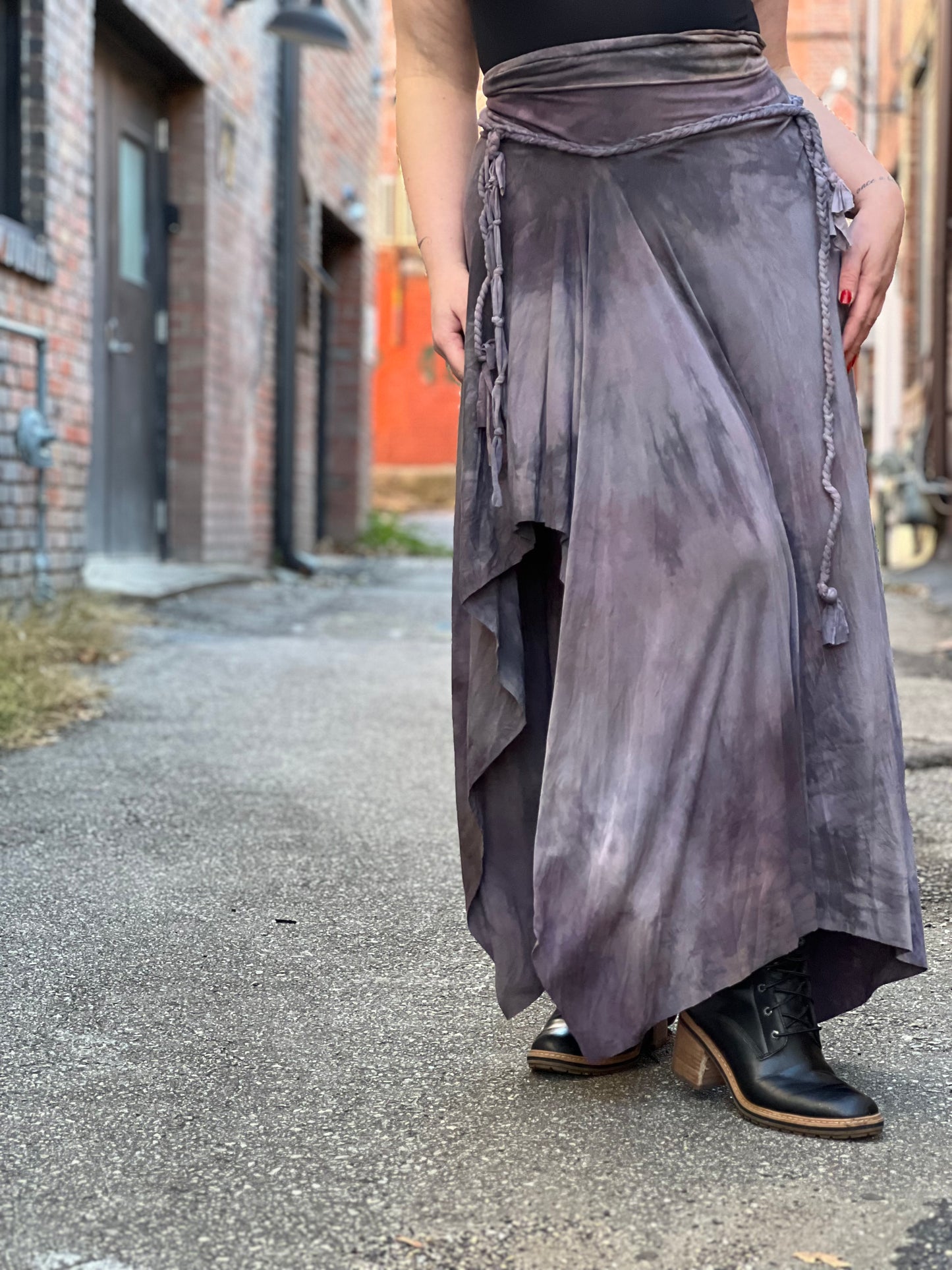 Stormy Plum Handmade Bamboo Maxi Skirt / Dress