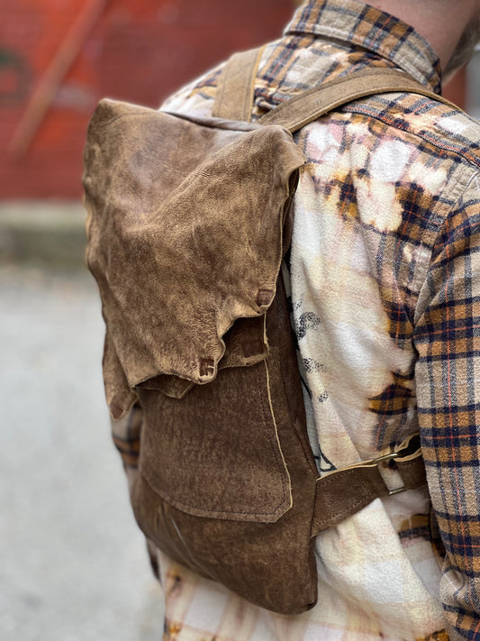 Soft Brown Leather Backpack