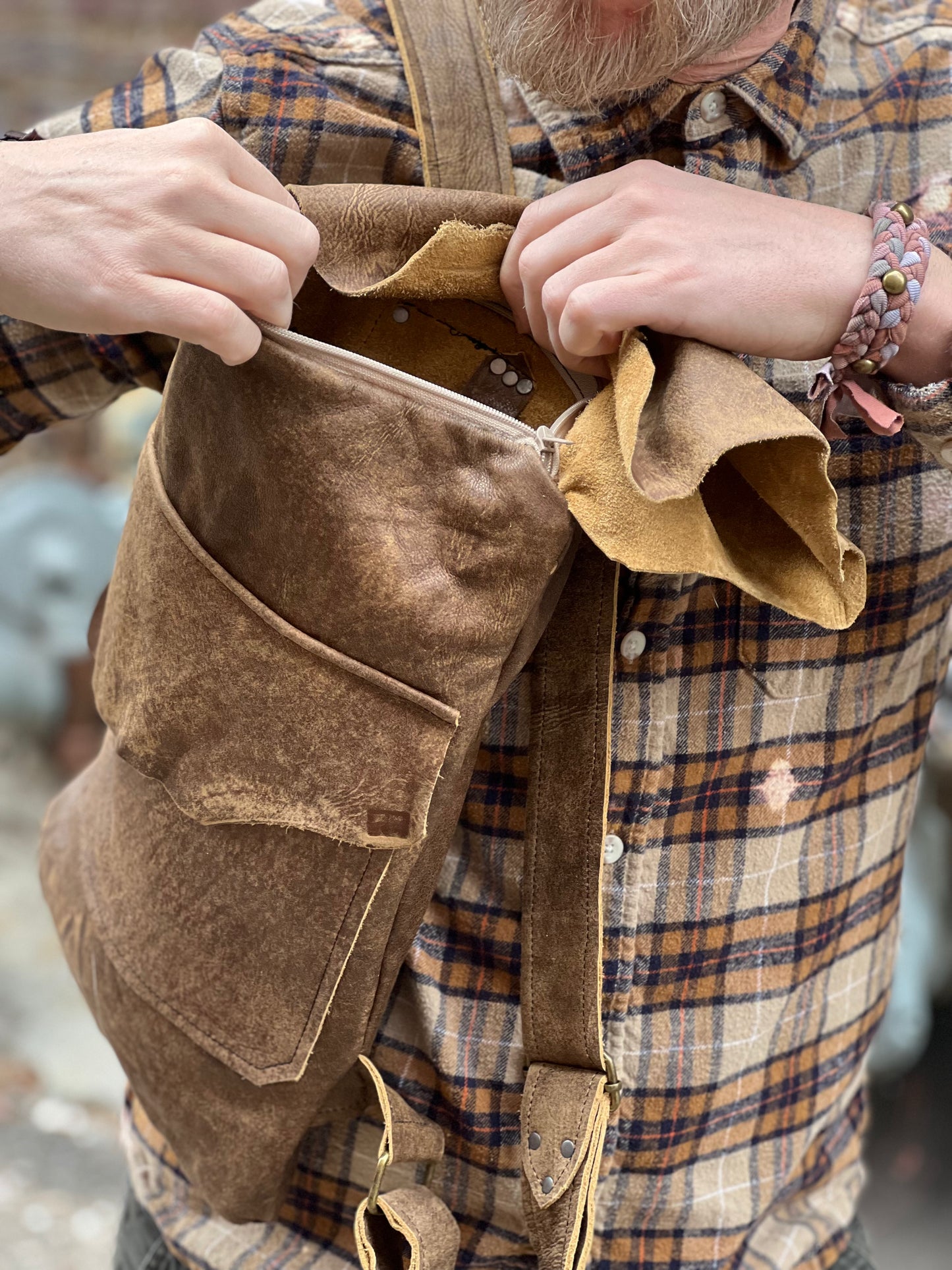 Soft Brown Leather Backpack