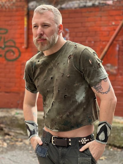 LO - Pine Distressed & Cropped 100% Cotton Shirt