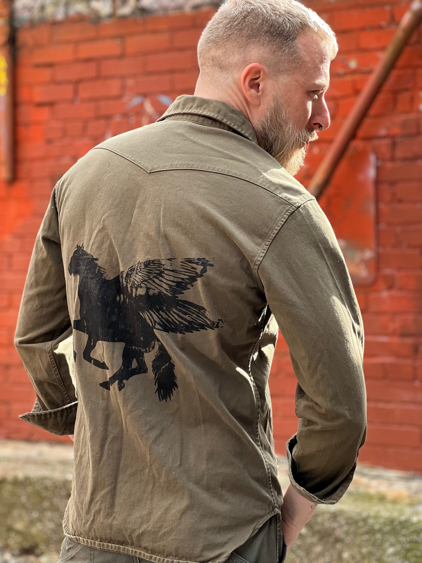 'Pegasus' Pine Green Button Down