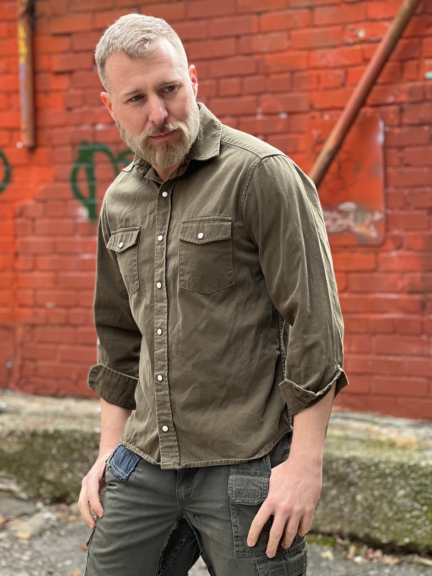 'Pegasus' Pine Green Button Down