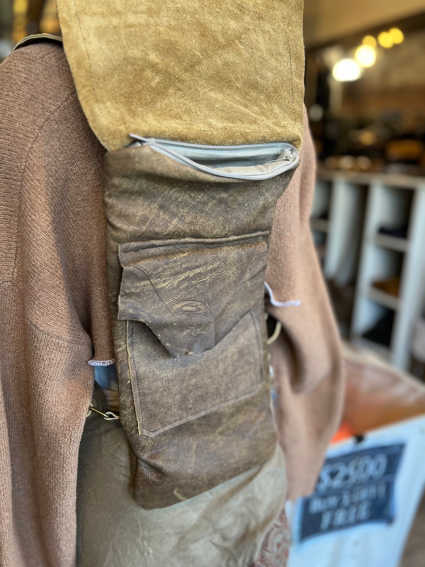 Amanita Tattooed Leather Backpack