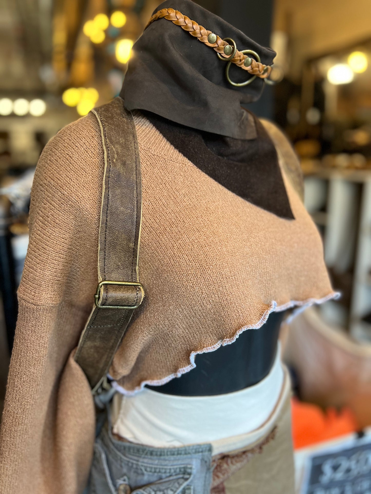 Amanita Tattooed Leather Backpack