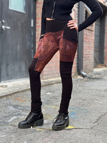"Sepia Maroon' Bamboo Fleece Crossfox Leggings
