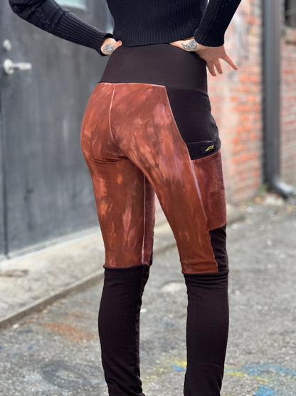 "Sepia Maroon' Bamboo Fleece Crossfox Leggings