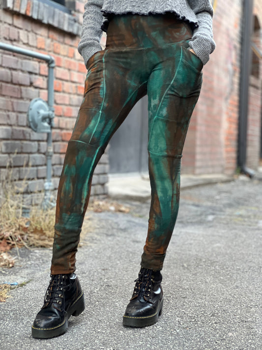 'Patina Rust' Bamboo Fleece Crossfox Leggings