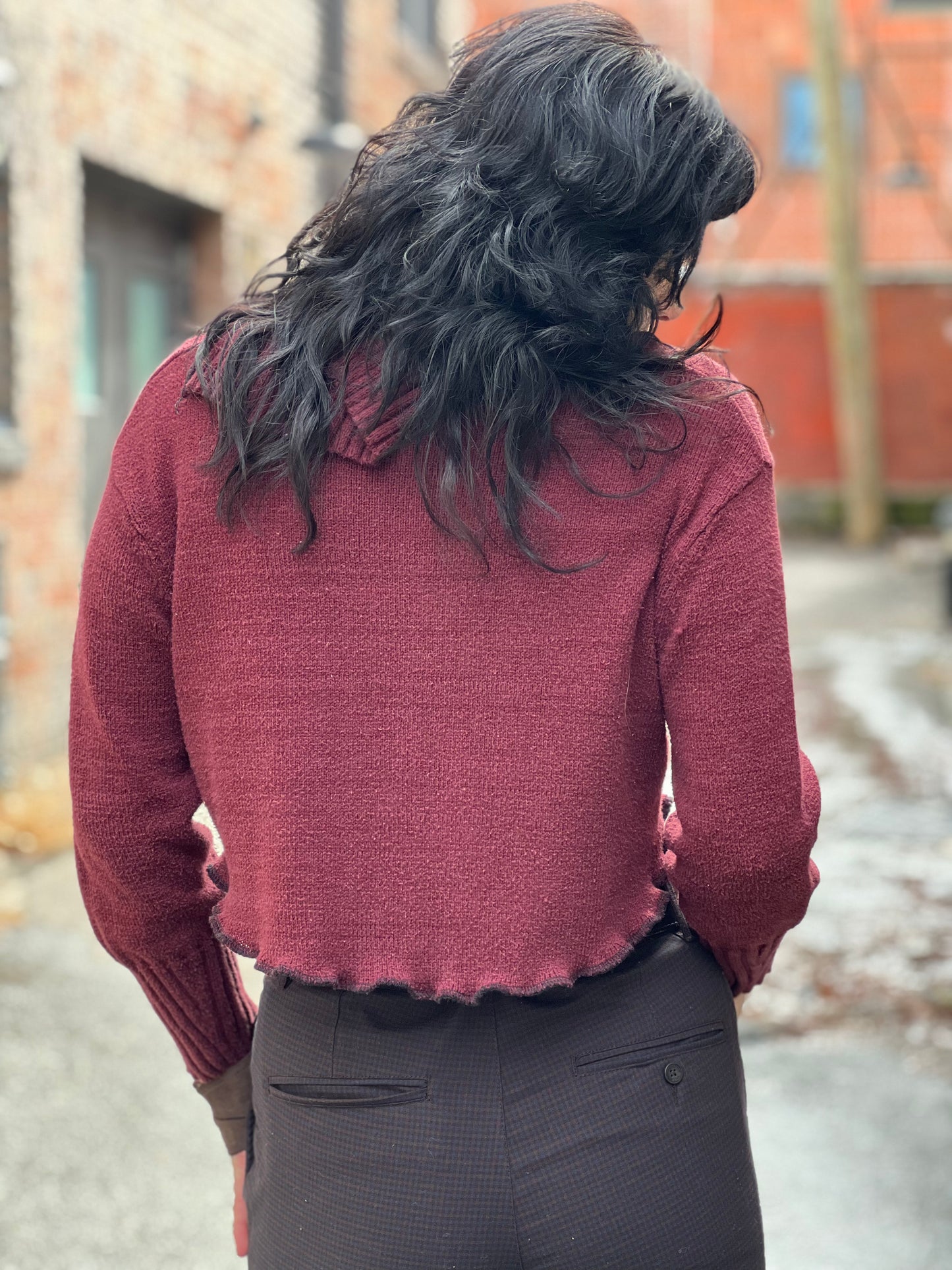 Maroon Cowl Neck Sweater