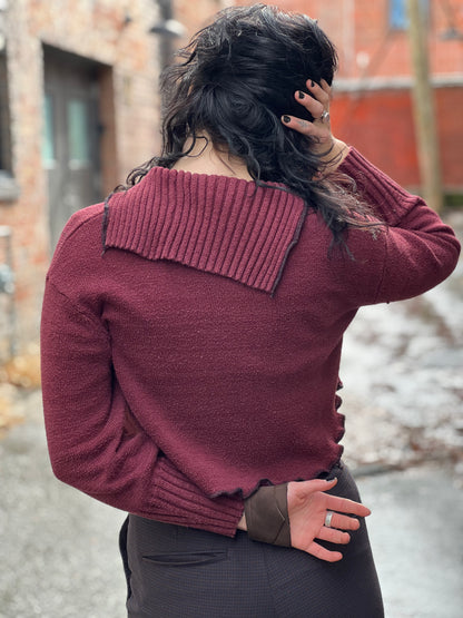Maroon Cowl Neck Sweater
