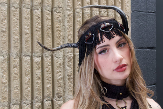 Black Antler Crown Headpiece (One Size)