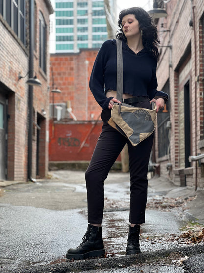 Grey Bird Leather Multi Pocket Bag