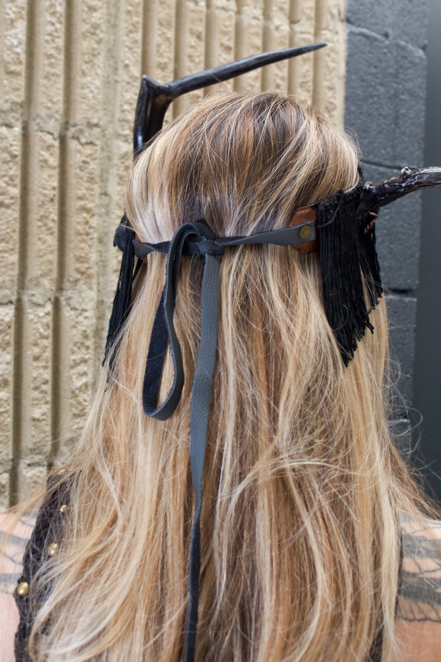 Black Antler Crown Headpiece (One Size)