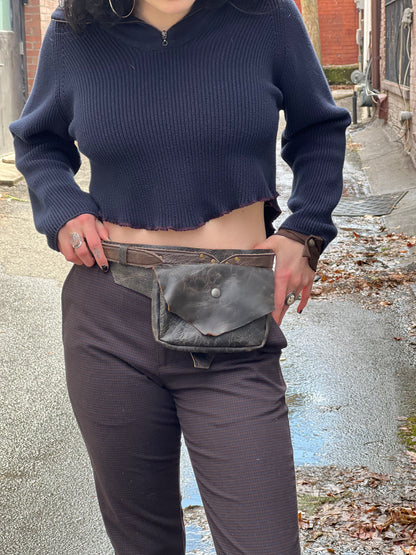 Dark Brown 2 Pocket Leather Utility Belt