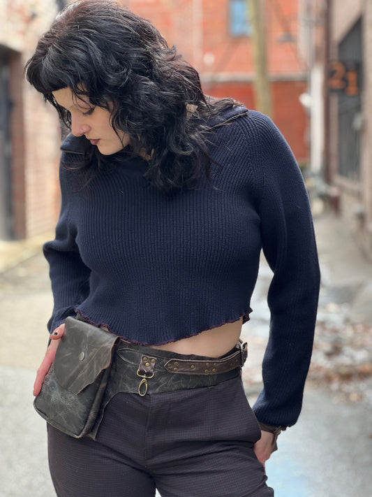 Dark Brown 1 Pocket Leather Utility Belt