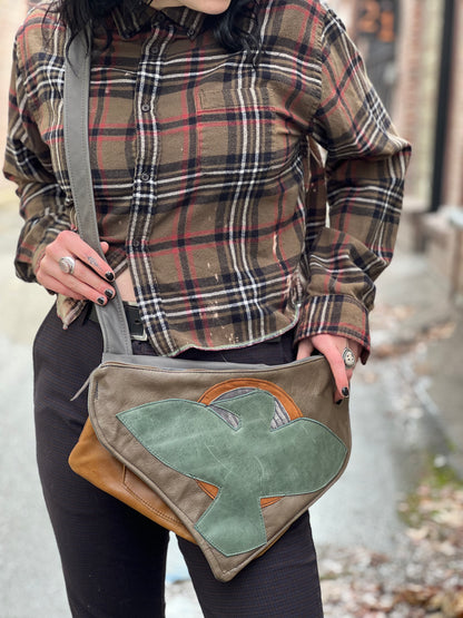 Blue Bird Leather Multi Pocket Bag