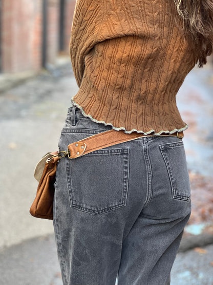 Sienna & Green Leather Sling Belt