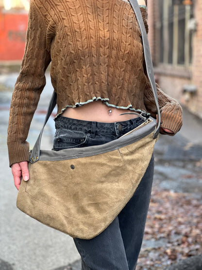 Green Bird Leather Multi Pocket Bag