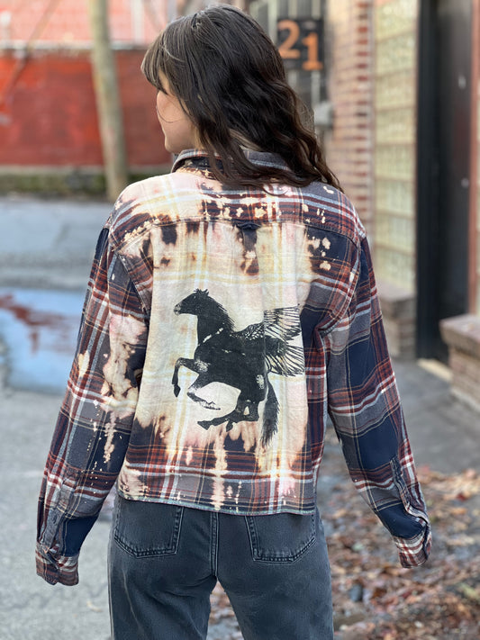 Grunge 'Pegasus' Distressed Flannel