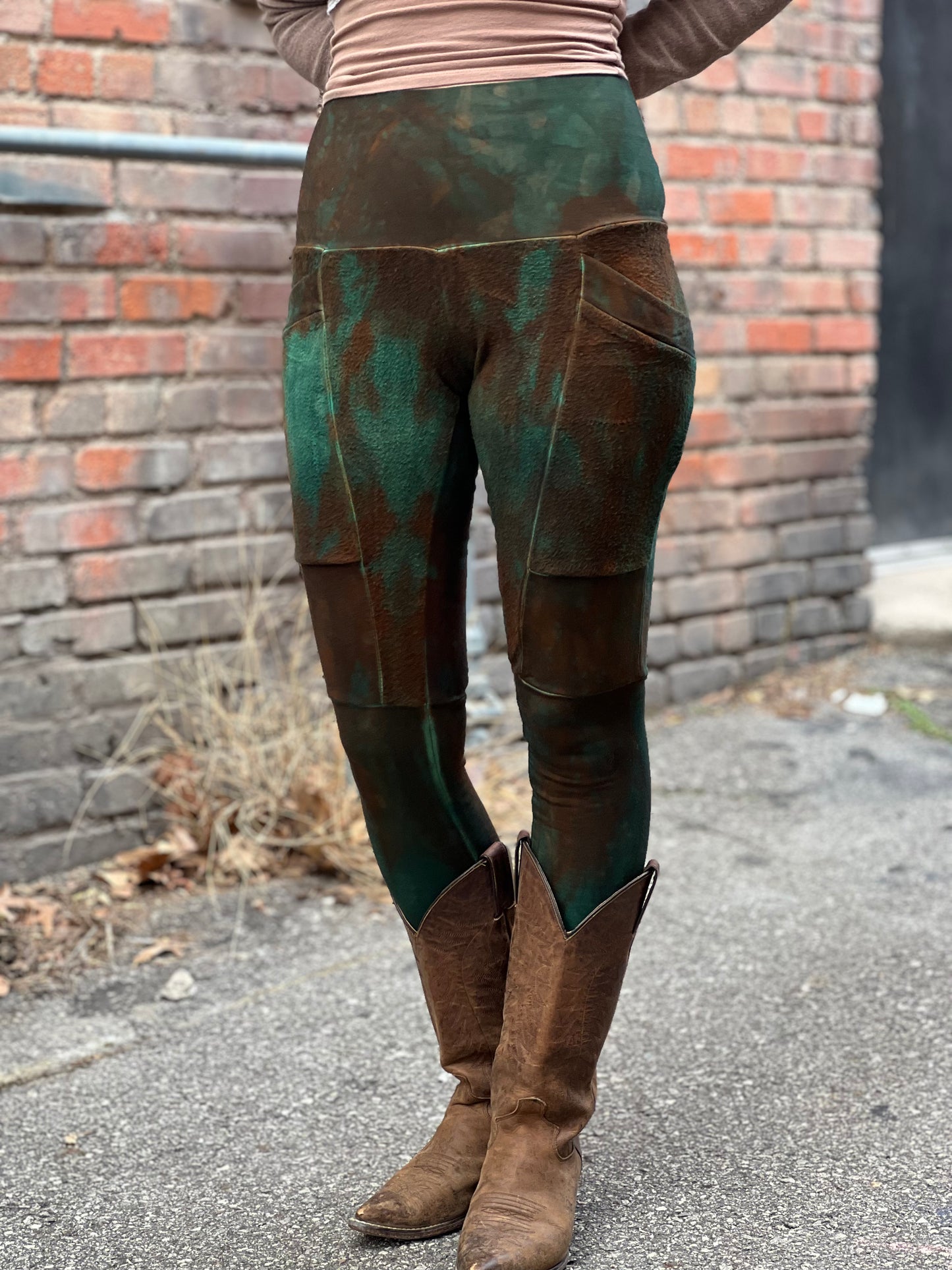 'Patina Rust' Bamboo Fleece Crossfox Leggings