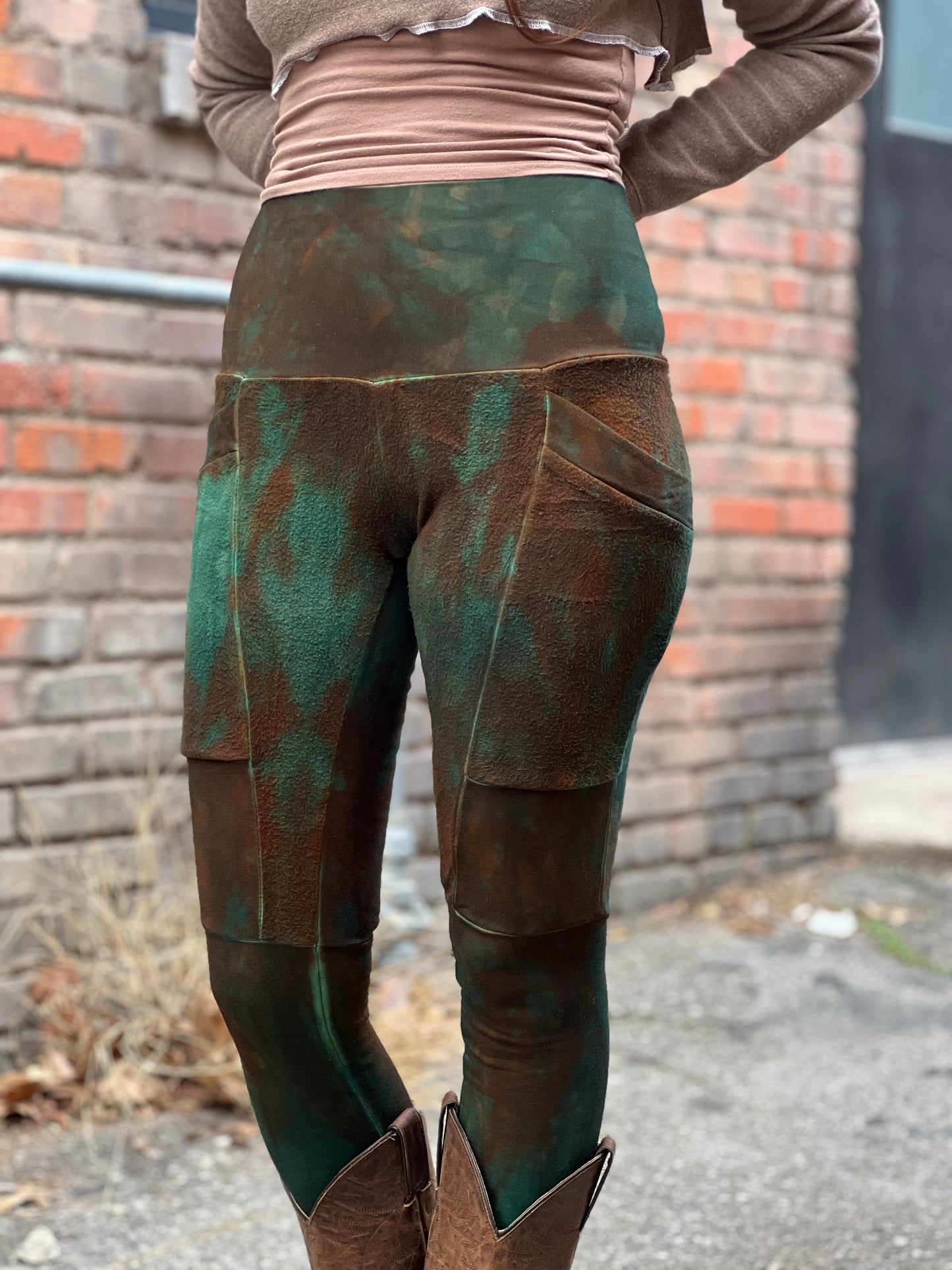'Patina Rust' Bamboo Fleece Crossfox Leggings