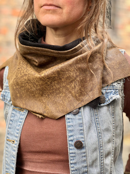 Brown Leather kerchief (Braid Ties)