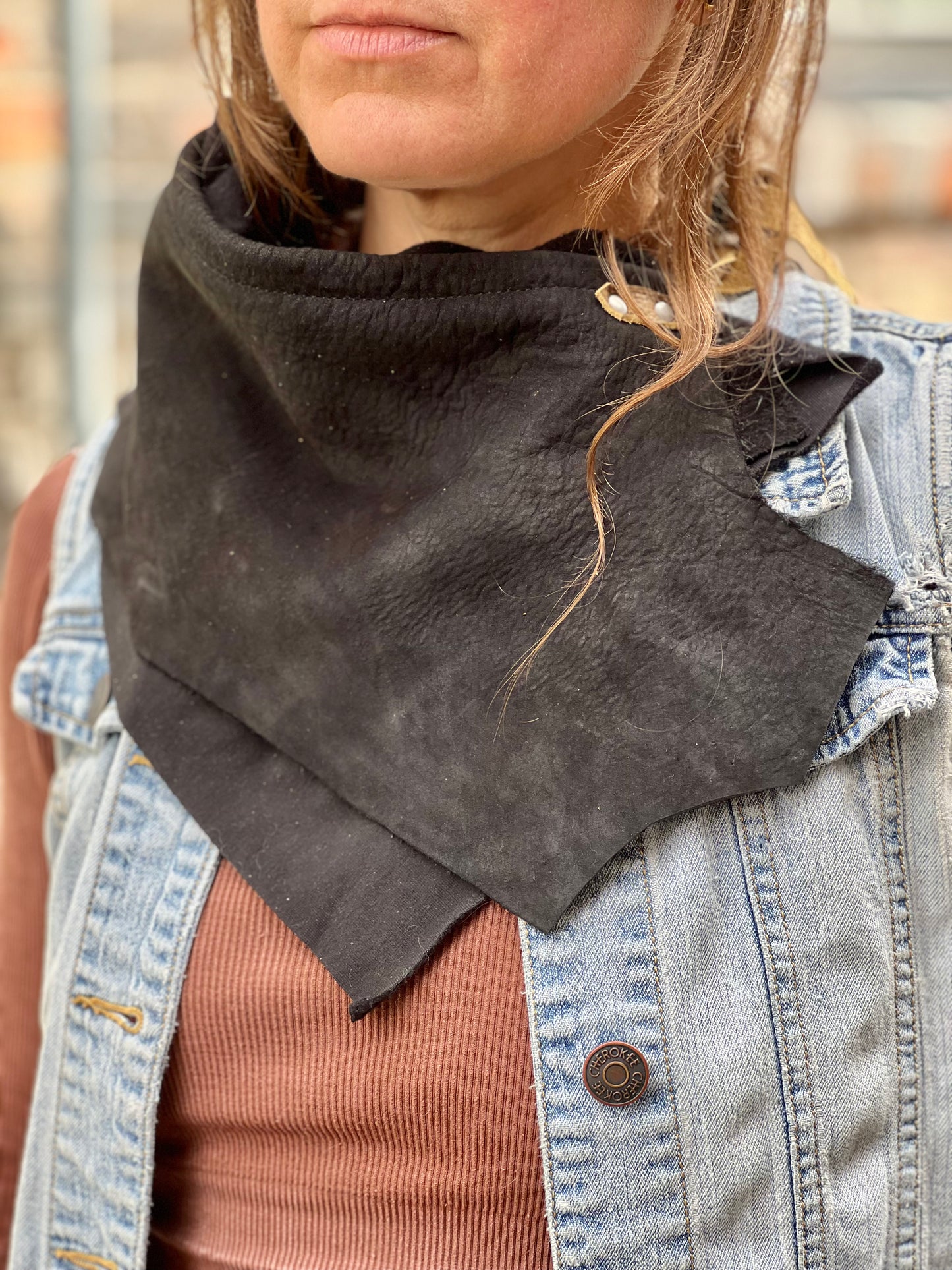 Black Leather Kerchief