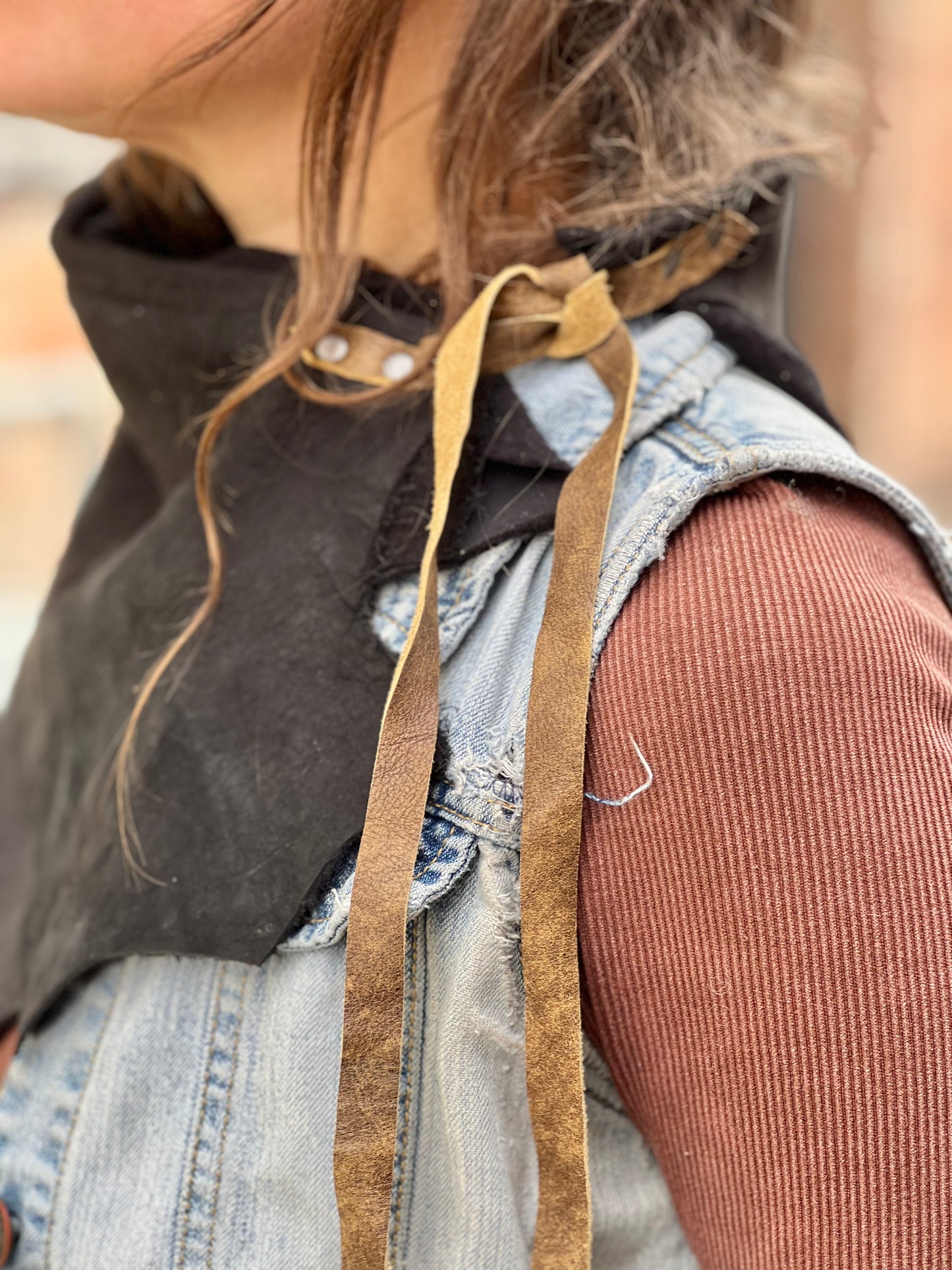 Black Leather Kerchief