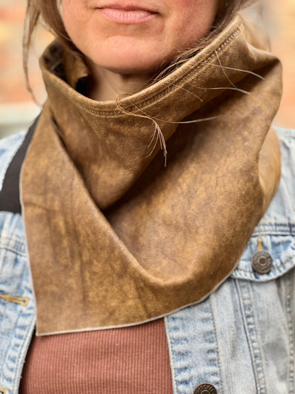 Brown Leather Kerchief (Snap Closure)