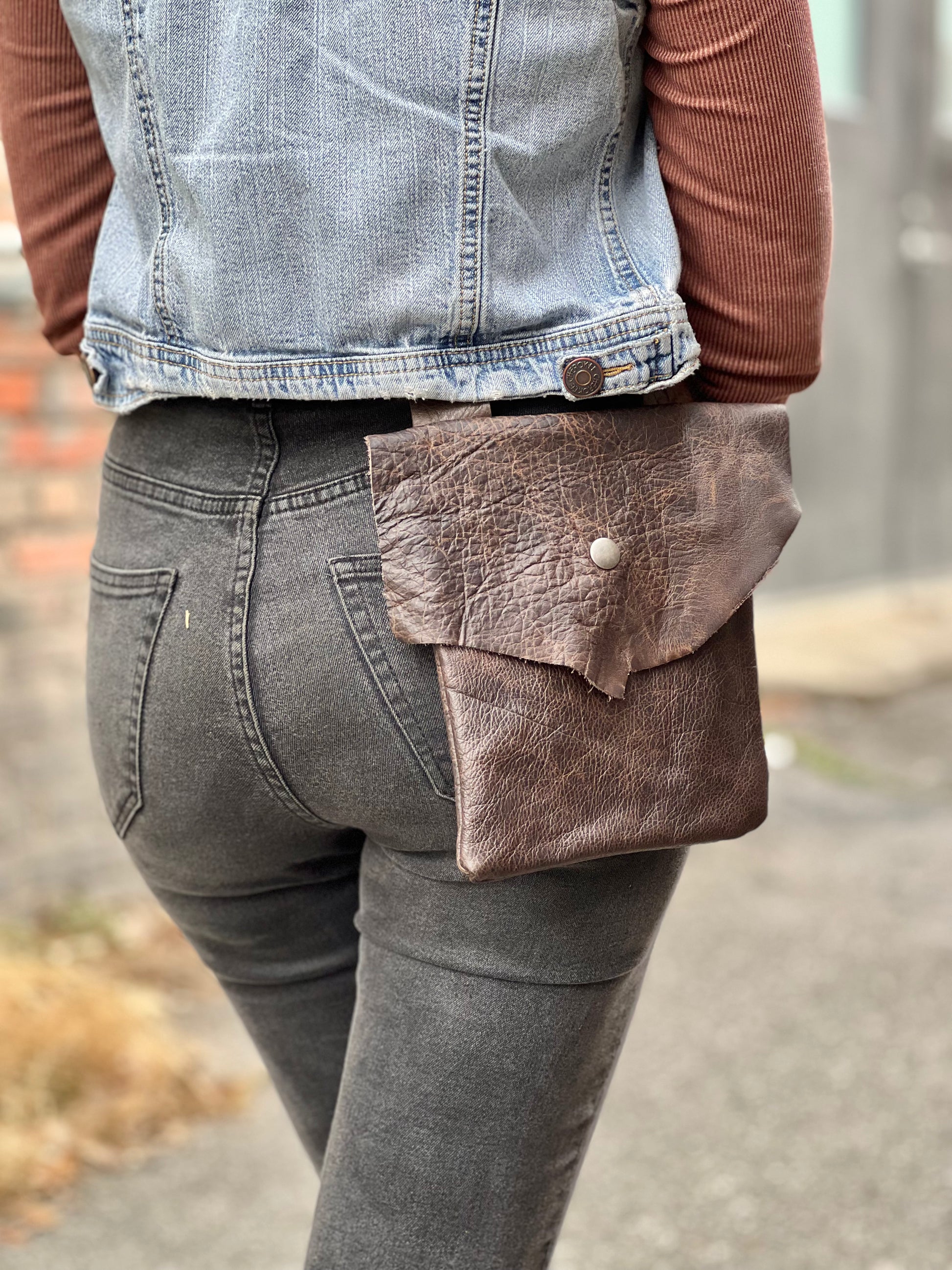 Brown Slide Pouch by Royal Peasantry