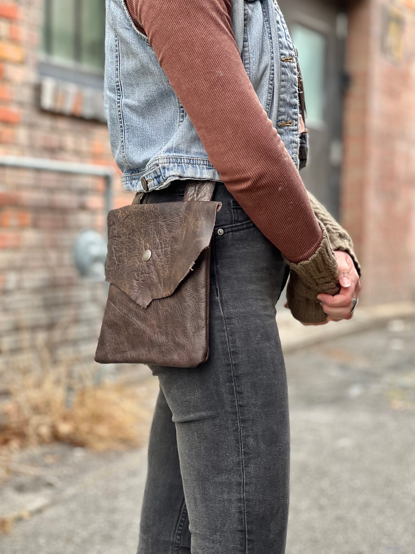 Brown Slide Pouch