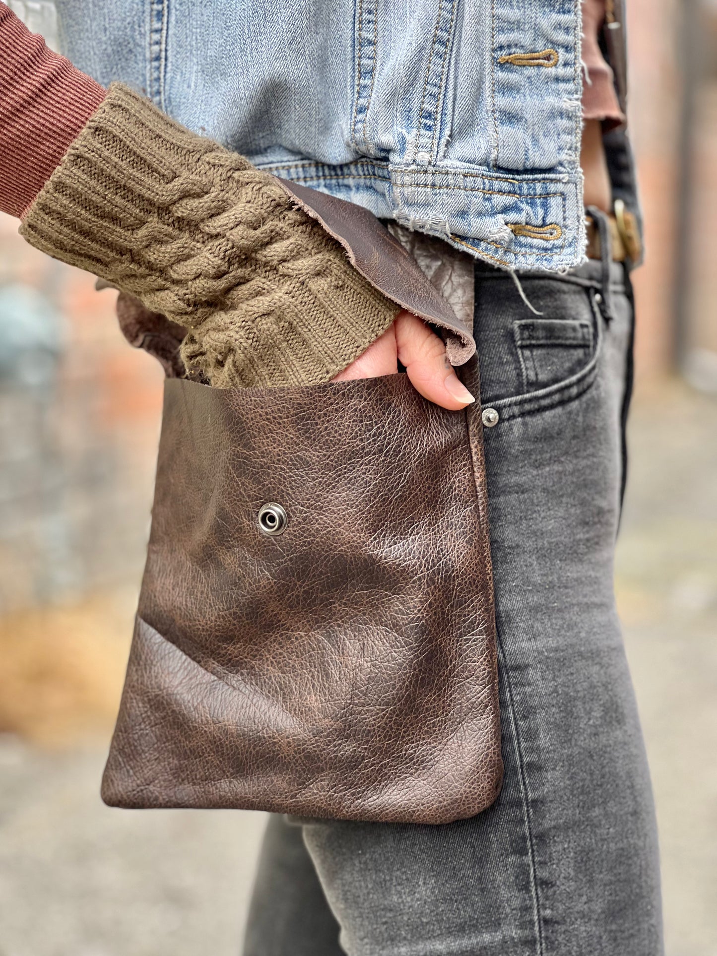 Brown Slide Pouch