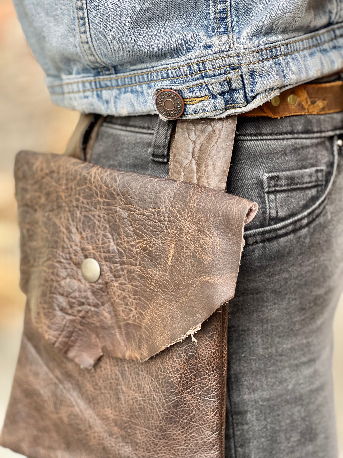 Brown Slide Pouch