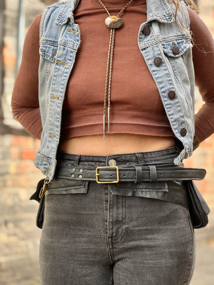 2 Pocket Black Pocket Belt