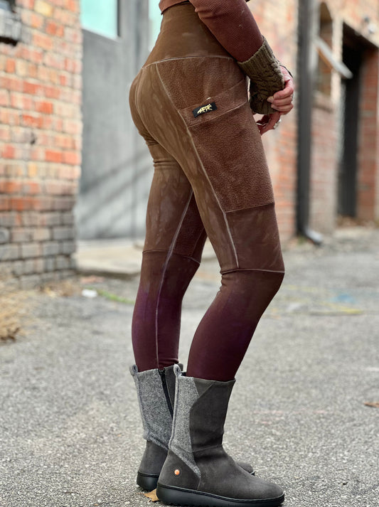 "Cocoa Berry" Bamboo Fleece Crossfox Leggings