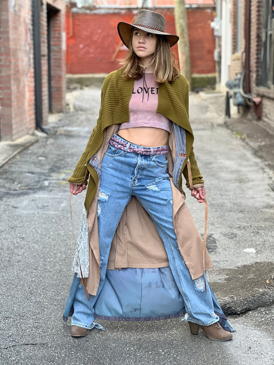 Olive Green Duster Coat