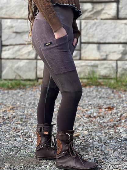 "Grey Ombre" Bamboo Fleece Crossfox Leggings