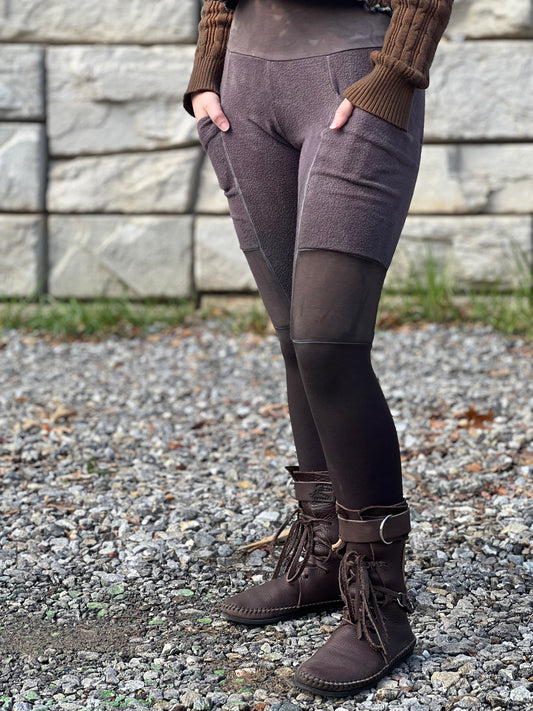 "Grey Ombre" Bamboo Fleece Crossfox Leggings