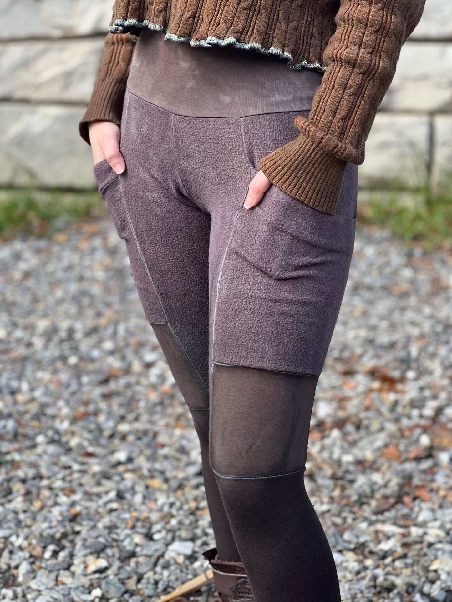 "Grey Ombre" Bamboo Fleece Crossfox Leggings