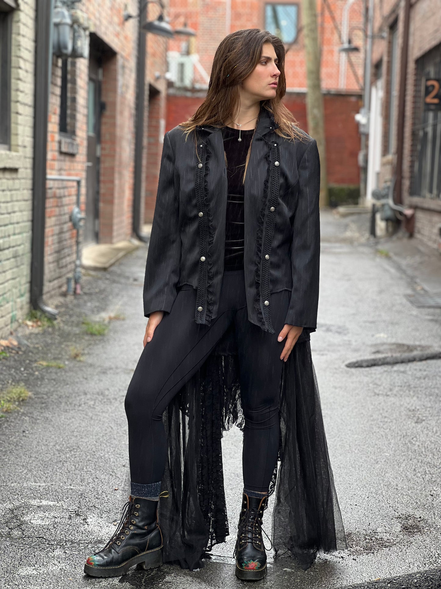 Black Dark Fantasy Duster Coat