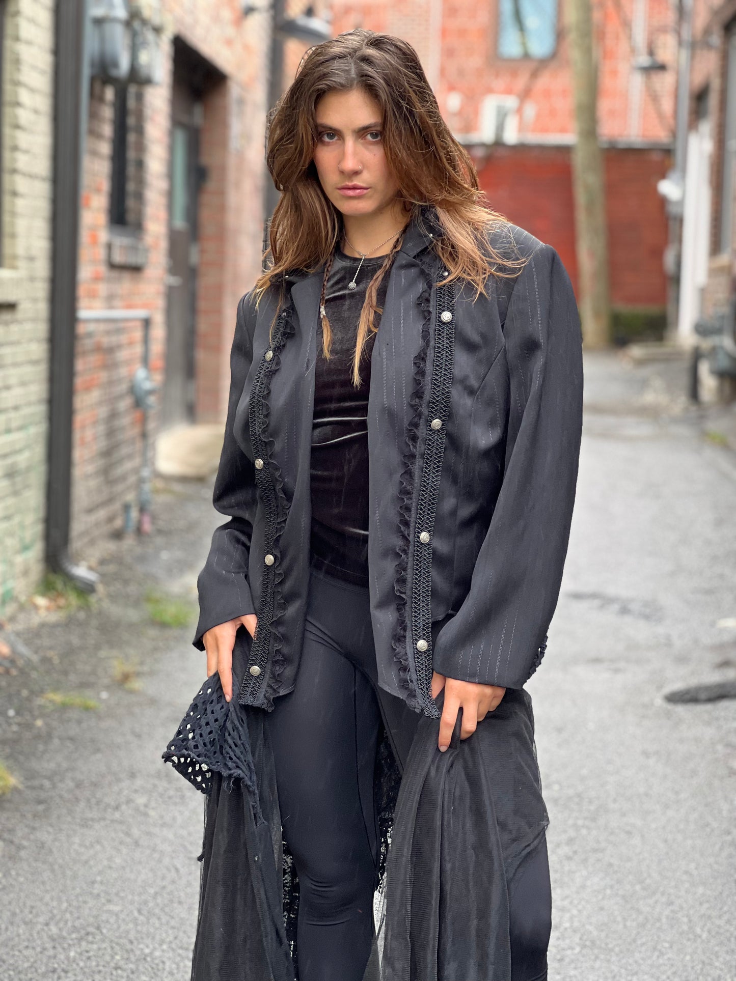 Black Dark Fantasy Duster Coat