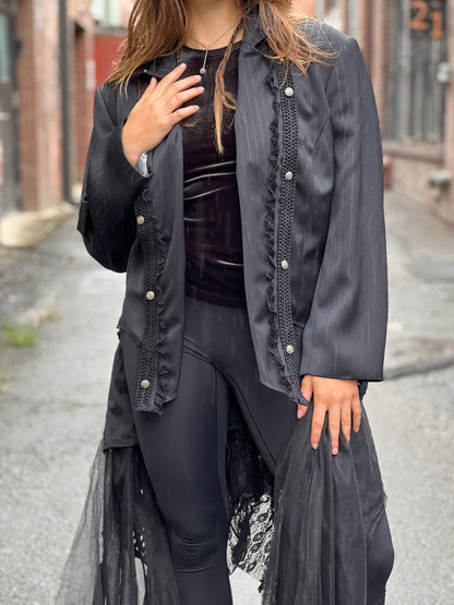 Black Dark Fantasy Duster Coat