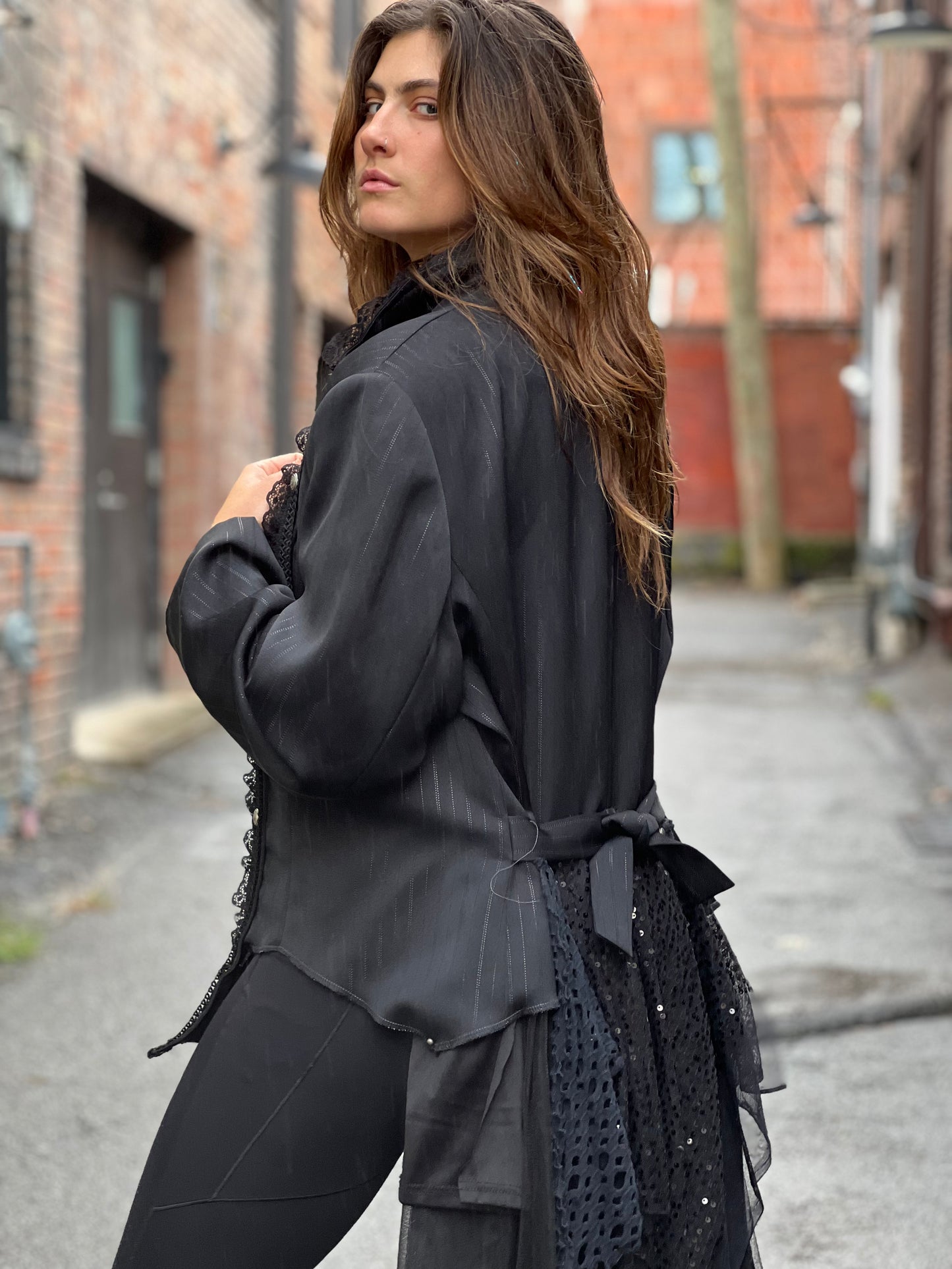 Black Dark Fantasy Duster Coat