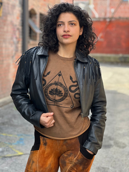 Bolero Moto Jacket w/ Tatooed Mushroom Patch