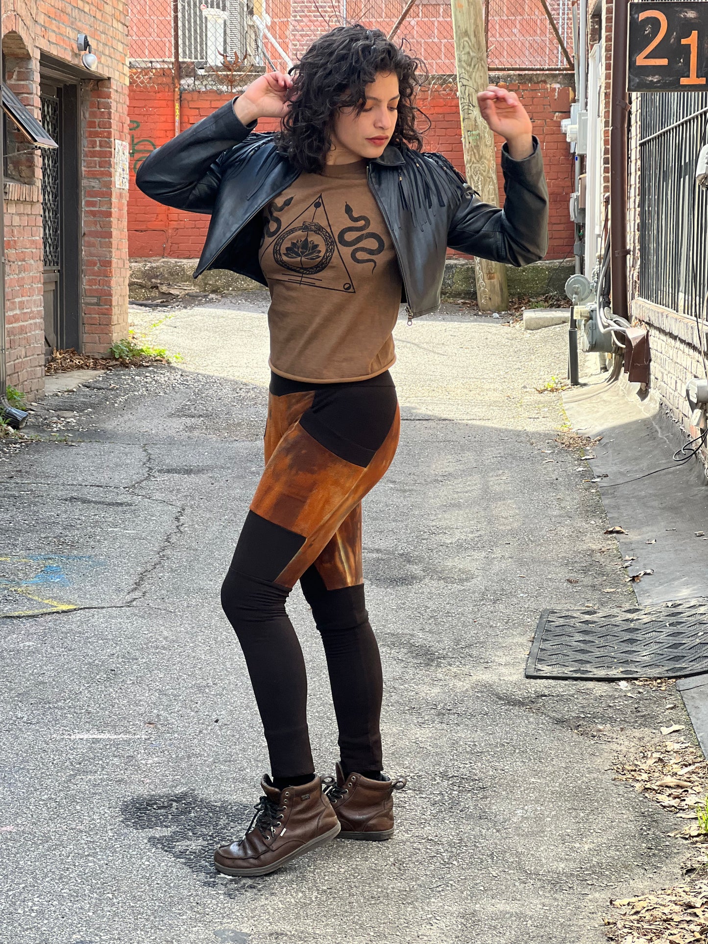 "Mars" Blocked Bamboo Fleece Crossfox Leggings