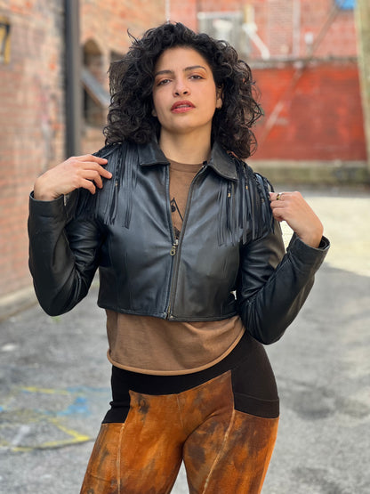 Bolero Moto Jacket w/ Tatooed Mushroom Patch