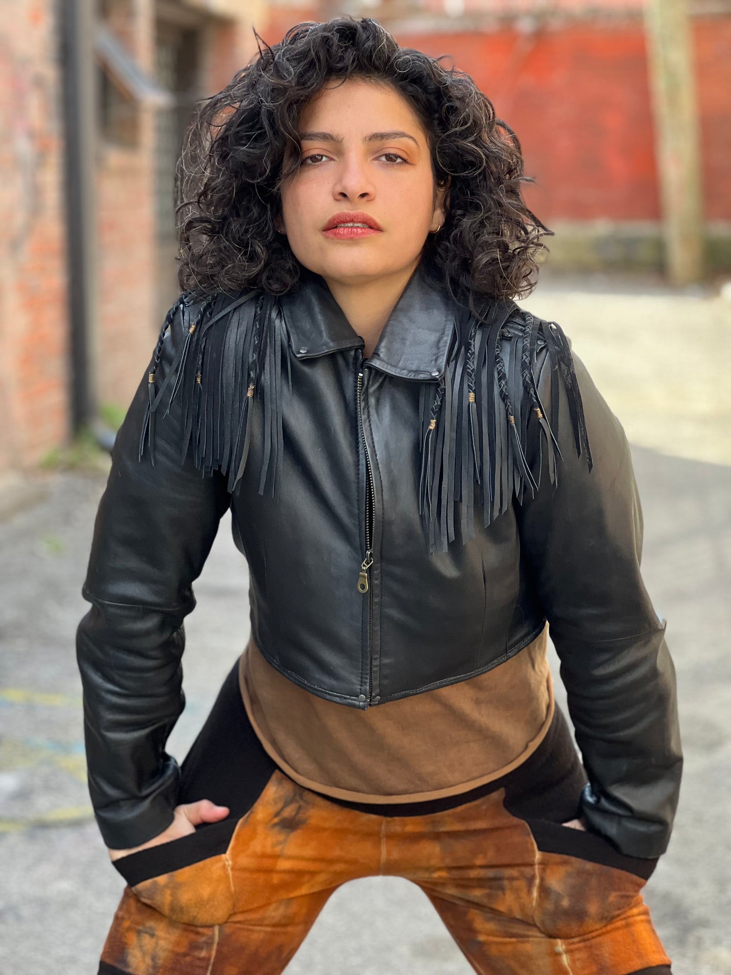 Bolero Moto Jacket w/ Tatooed Mushroom Patch